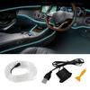 5M Свободная резка DIY Автомобильная Гибкая USB Светодиодная лента для салона автомобиля Неоновая EL Декоративная Атмосферная подсветка для вечеринки