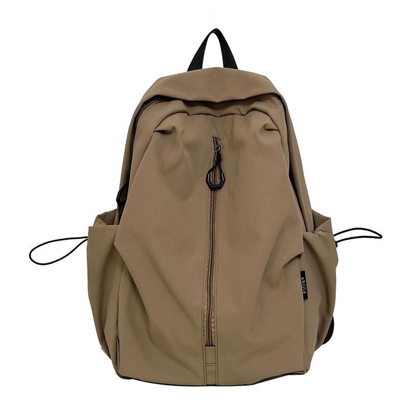 Waterproof Nylon Unisex Backpack 15.6 Inch Laptop Backpacks Women Travel Bookbag Solid Color School Bag for Teenage Girls