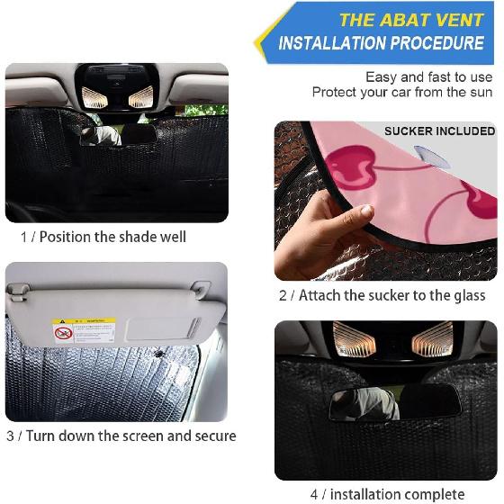 Bow Cherry Pink Windshield Sun Shade Blocks UV Rays Sun Visor Protector Sunshade Accordion Folding Sun Reflector Auto For Car Truck SUV To Keep Your