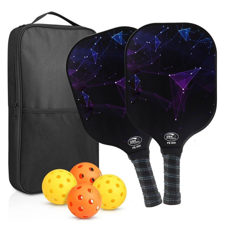 Carbon Fiber Pickleball Paddle With Silicone Ball Retriever Grip Tape Set USAPA Certified Tournament Play