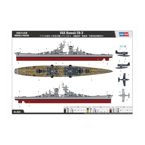 Hobby Boss 1/350 Scale Ship Series US Navy Large Cruiser Hawaii CB-3 Plastic Model 86515