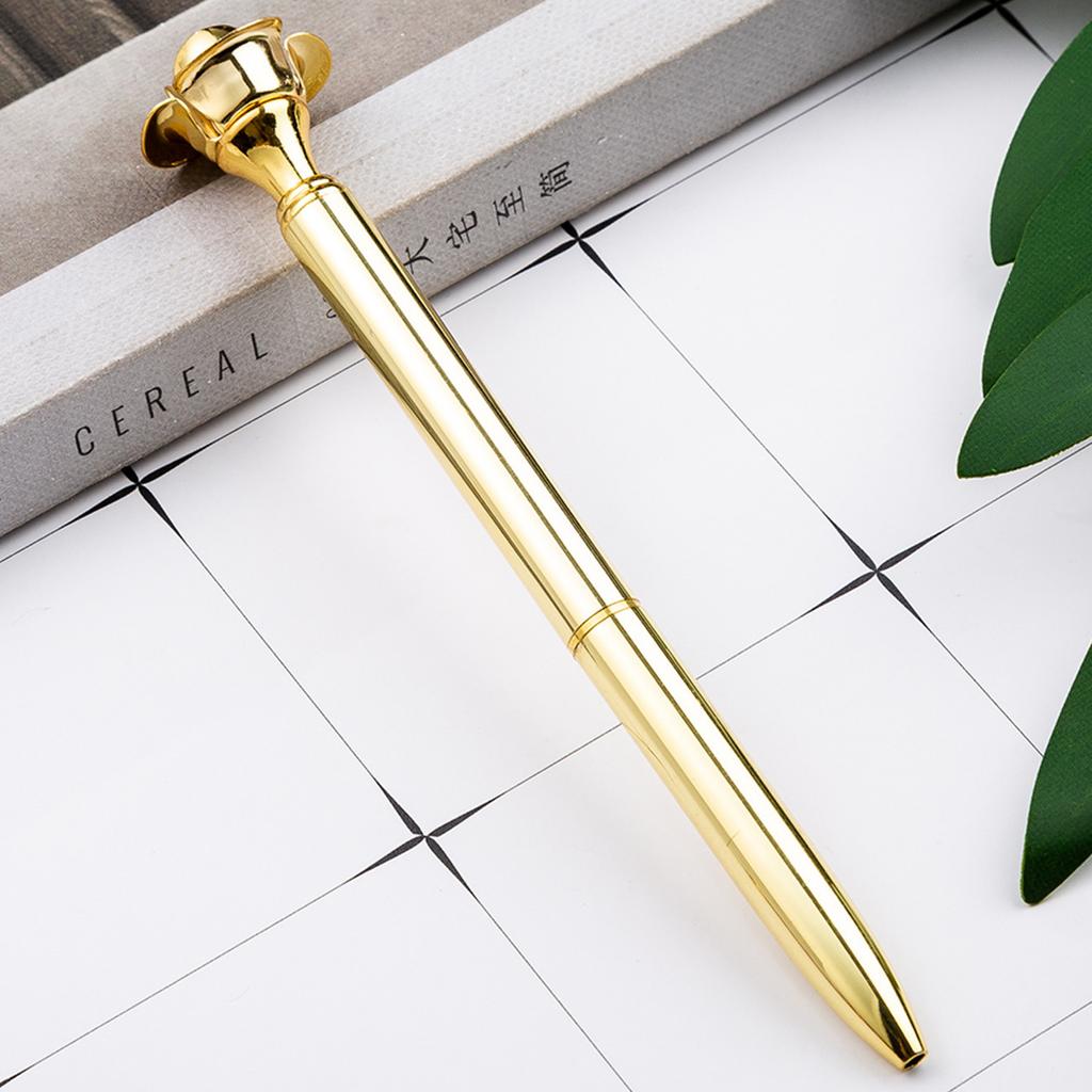 1 шт., красивая металлическая шариковая ручка с цветком розы, интересная шариковая ручка, школьные канцелярские принадлежности, школьные канцелярские принадлежности