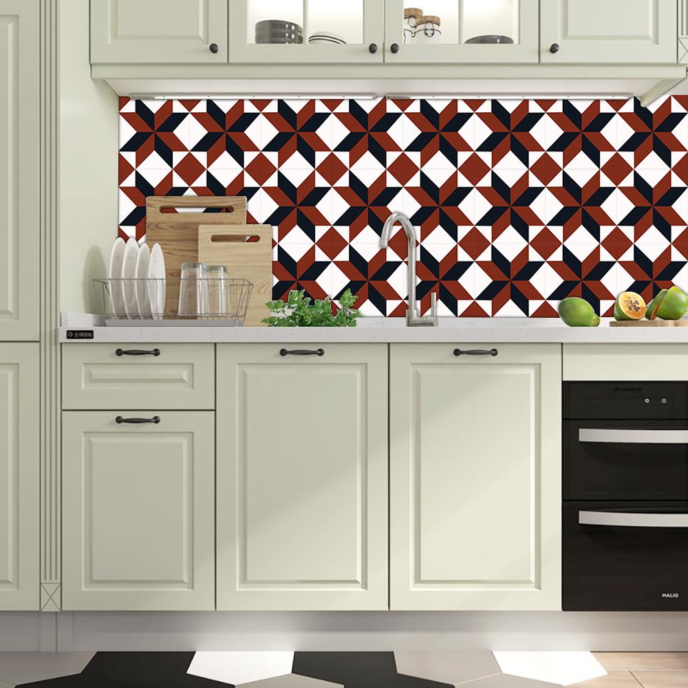 10 шт., современные геометрические бесшовные плитки, наклейки на стену для пола, обои для ремонта кухни и дома, Нескользящие износостойкие художественные наклейки на стены