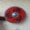 60.96 Cm Viking Dragon Battle Shield Handcrafted Wooden Round Medieval Replica for Reenactment