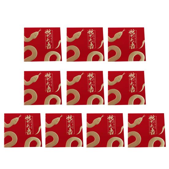 10 шт. 2025 новогодний красный конверт год Змеи счастливый денежный конверт зодиакальный узор змея бумажный конверт для денег подарок китайский новогодние принадлежности