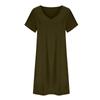 Women's Summer Dresses Casual  Sundress Loose  Flowy  V Neck  Short Sleeve  Mini-Dresses With Pockets