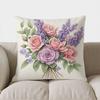 Домашний декор Букет из розовых &; Фиолетовая Цветочная Наволочка Декоративная Подушка Подходит Для Дивана Спальни Автомобиля