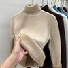 Winter Vintage Warm Thicken Sweater Women Korean Fashion Elegant Knitted Bottoming Shirt Female Solid Knitwear Casual Slim Tops 2024 New