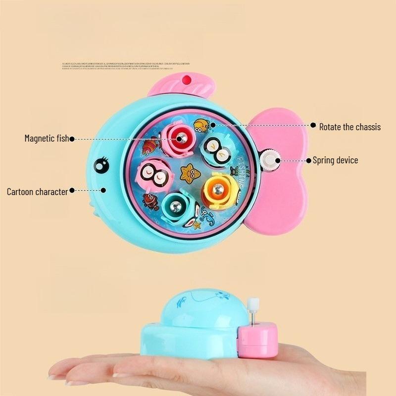 1 УПАКОВКА заводной рыболовный набор, игрушка-крученое яйцо, мини маленькая игровая консоль для рыбалки, детское родительско-детское взаимодействие