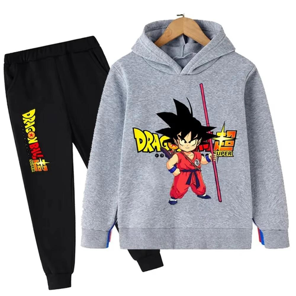 TZWYAutumn and Winter New Anime Dragon Ball Wukong Hoodie Set for Boys Children Hoodies for Girls Sports Shirts for Children 3-12y