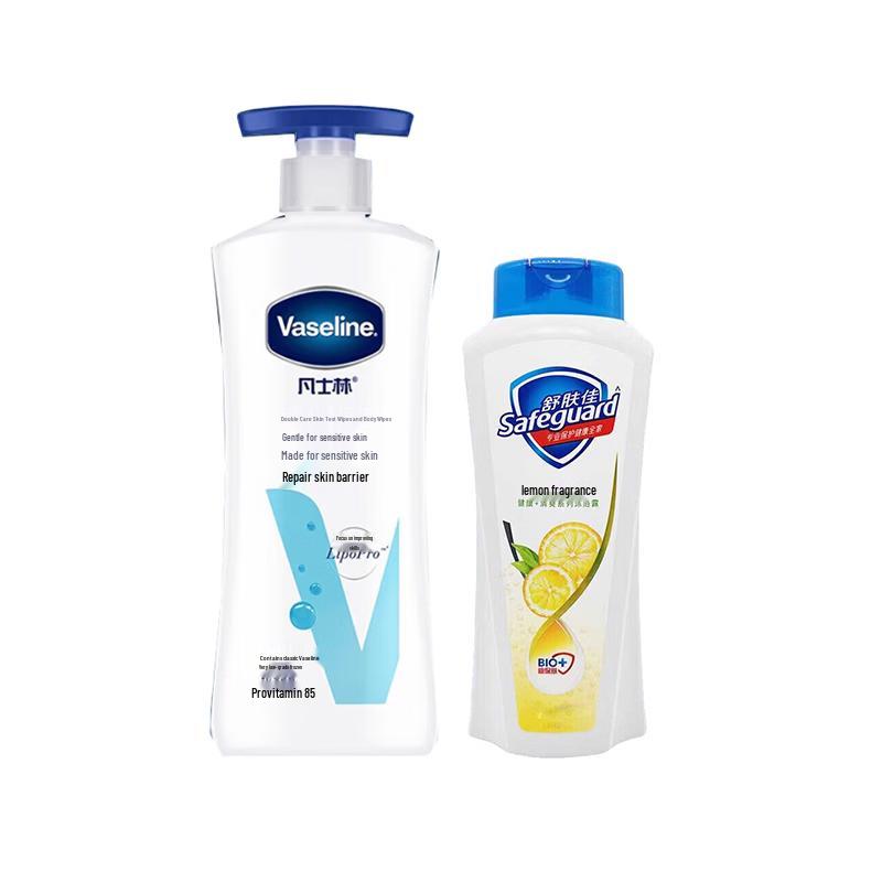 Набор: Нежный лосьон для тела Vaseline и Гель для душа с ароматом лимона