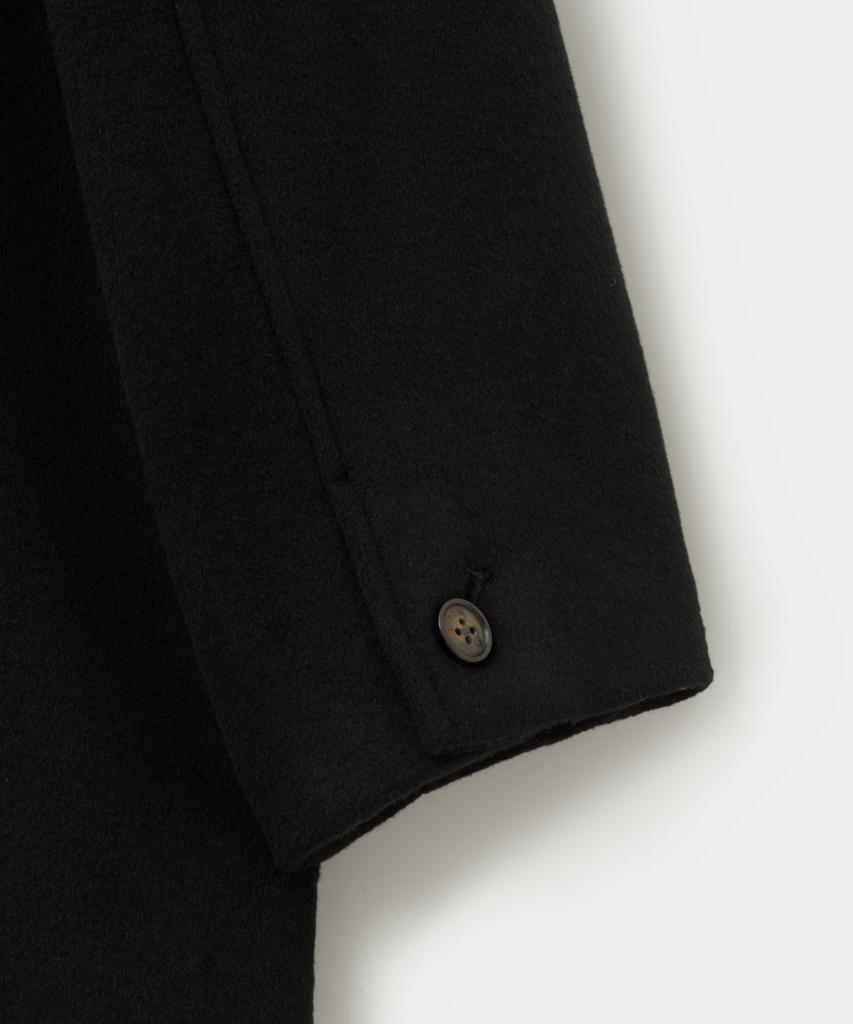 Satur Cashmere Wool Blend Mac Coat Black