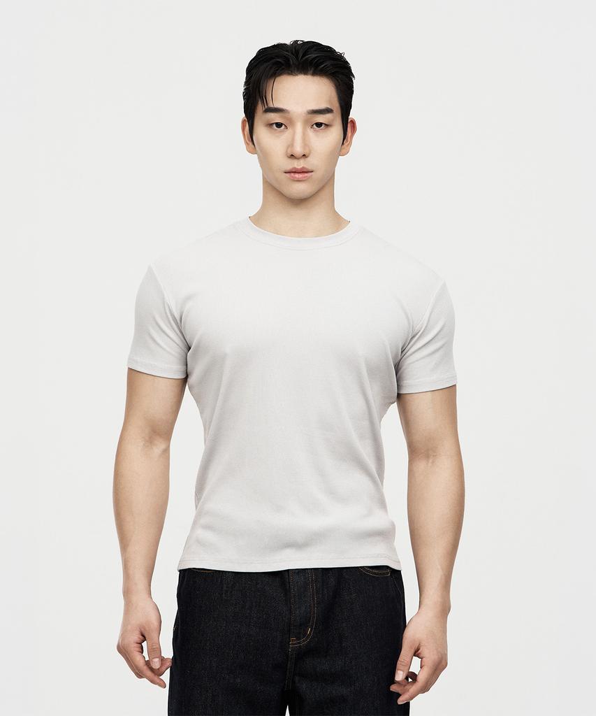 JELEVE Ribbed Muscle Fit Short Sleeve