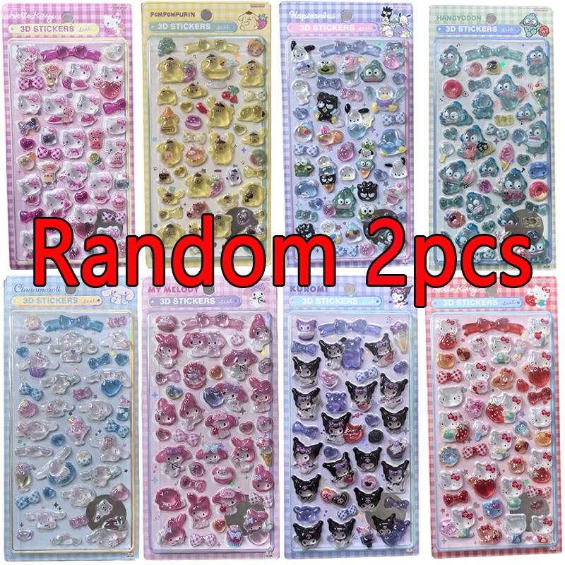 1/8 шт. 3D наклейки Sanrio Sanrio Kuromi Pochacco My Melody Cinnamoroll Hangyodon Чехол Сумка Украшение Подарки на День Рождения