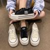 Round Toe Thick Sole Height Increasing Platform Shoes Breathable Comfortable Mesh Surface Sneakers Casual Board Canvas Trainers