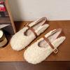 Бархатные туфли Мэри Джейн, туфли с пушистым верхом с открытым подъемом, ленивые туфли Дуду на мягкой подошве, женские новые осенне-зимние модели