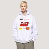 American Racing Style Street Printed Hooded Sweatshirt for Men, Loose Fit for Couples, Casual and Versatile, Trendy Pullover Hoodie