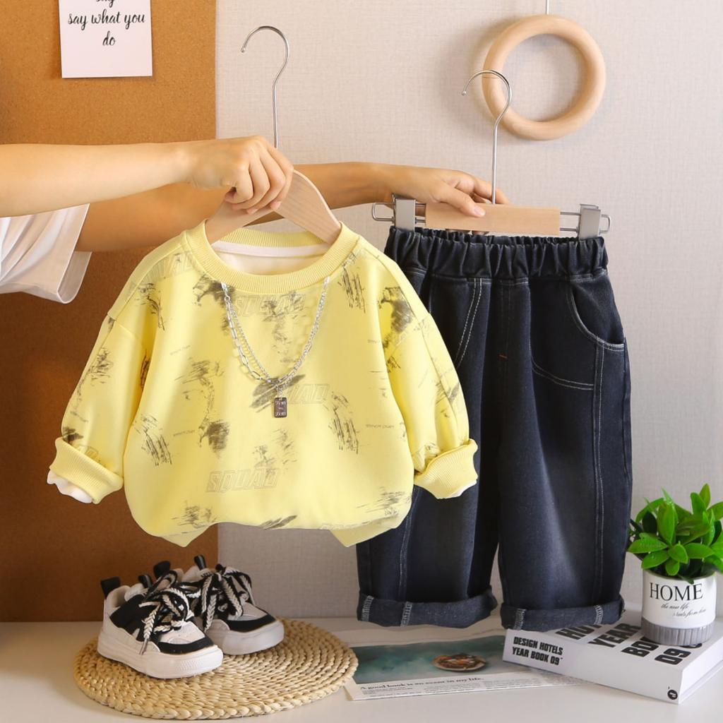 Детский повседневный комплект с длинным рукавом, удобные наряды для повседневной носки