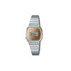 Casio Водонепроницаемые кварцевые женские часы со стальным ремешком, серый циферблат LA670WES-4AJF