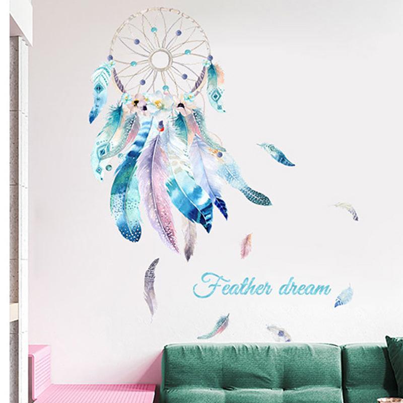 Мультяшная сеть ловец снов украшение для гостиной наклейки на стену самоклеящиеся украшение для спальни наклейки на стену