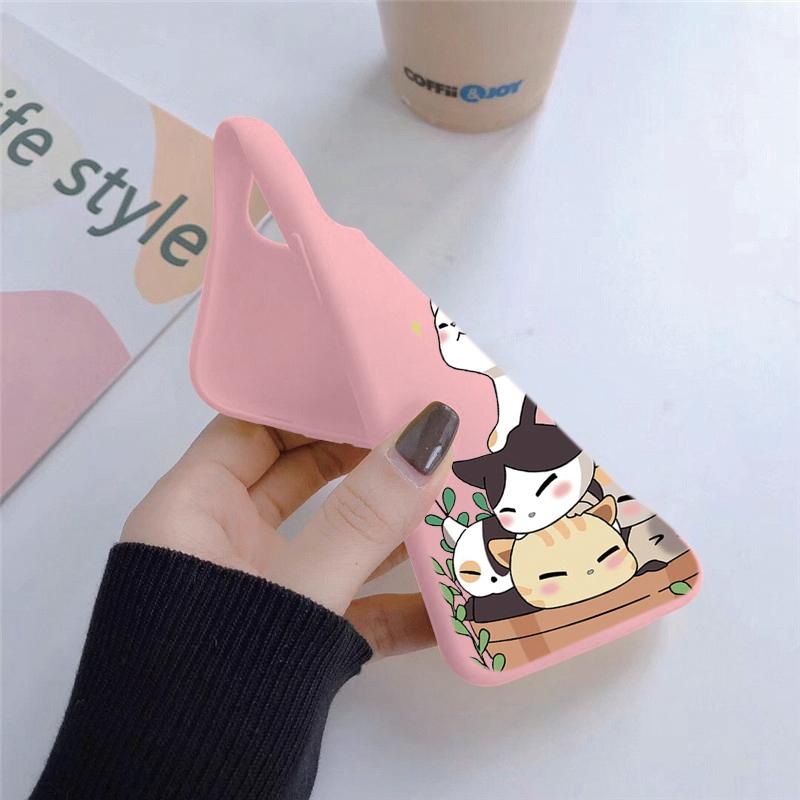 Cat Patterned Soft Silicone Case For Samsung A55 M35 S24 FE Xiaomi Redmi Note 13 Pro iPhone Huawei Honor 200 Realme Camera Protective Shockproof Cover