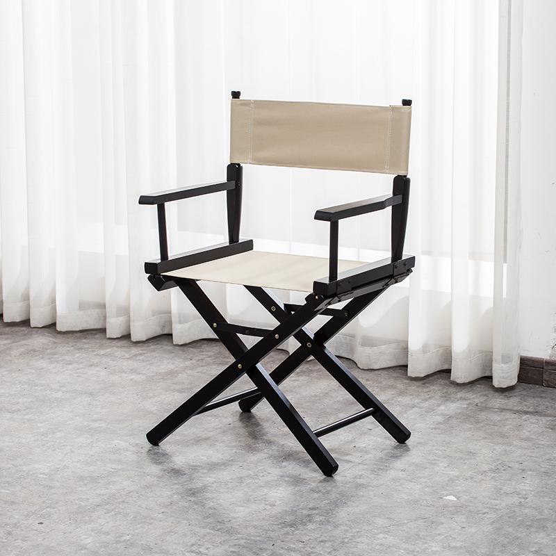 Складной стул режиссера из массива дерева с холщовой спинкой - Барный стул, для улицы, макияжа или рыбалки