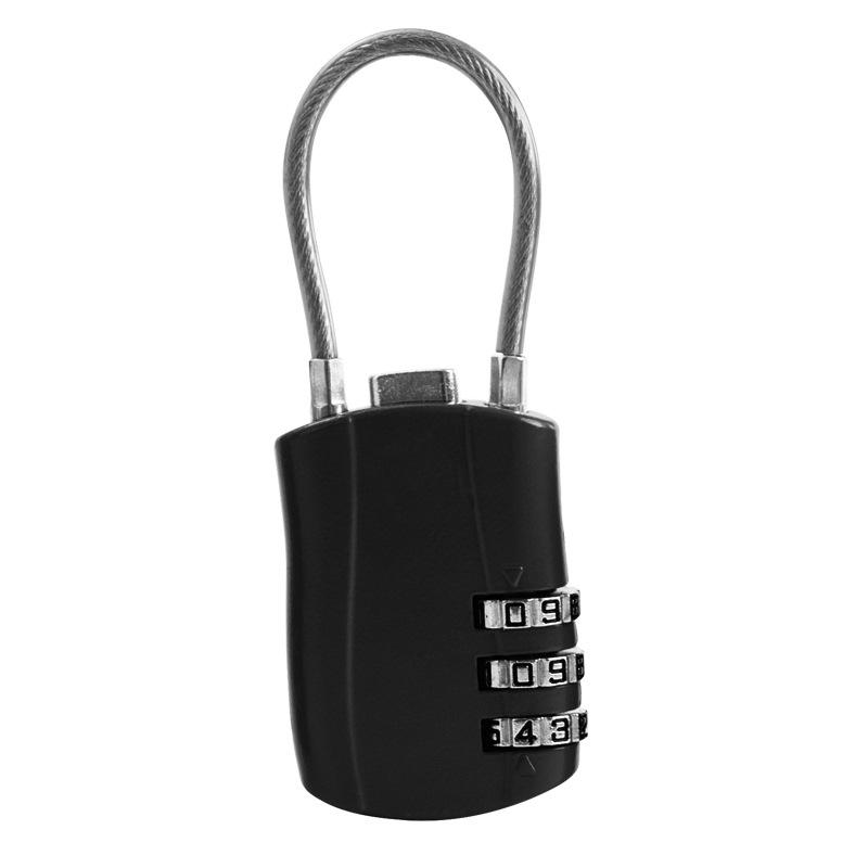 Пользовательский кодовый замок TSA для дорожного чемодана/сумок - Стальной тросовый навесной замок 02ST