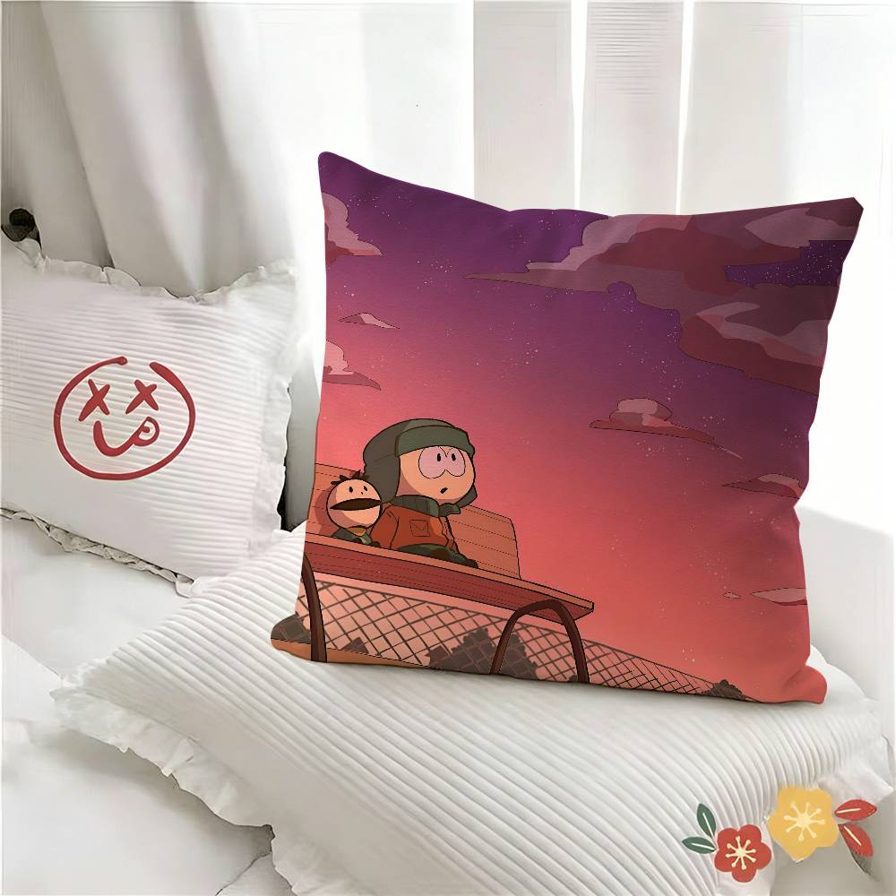 pc Anime PParks Souths Pillow Case Fashion Square Pillowcase Bedroom Sofa Room Ins Decoration Leisure
