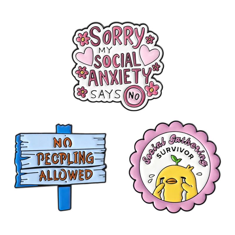 2-7pcs/set Encouraging Quotes Enamel Pins Jesus Motivational Brooch Anxiety Self-healing Badges Fun Antidepressant ADHD Jewelry