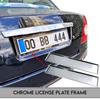 Chrome License Plate Frame EU Size 2Pcs 52x11 CM Plate Stainless Steel Frame