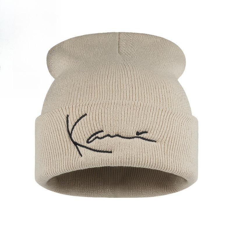 Вязаная шапка Karl Kani Retro с вышивкой букв для мужчин и женщин, зимняя теплая вязаная шапка с капюшоном