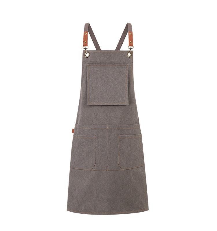 Premium Waterproof Canvas Apron for Catering, Baristas, Baking, Milk Tea Shops - Custom Logo Workwear