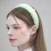 КАТТЛАЙН Лента Жемчуг Мех Повязка на голову зеленая