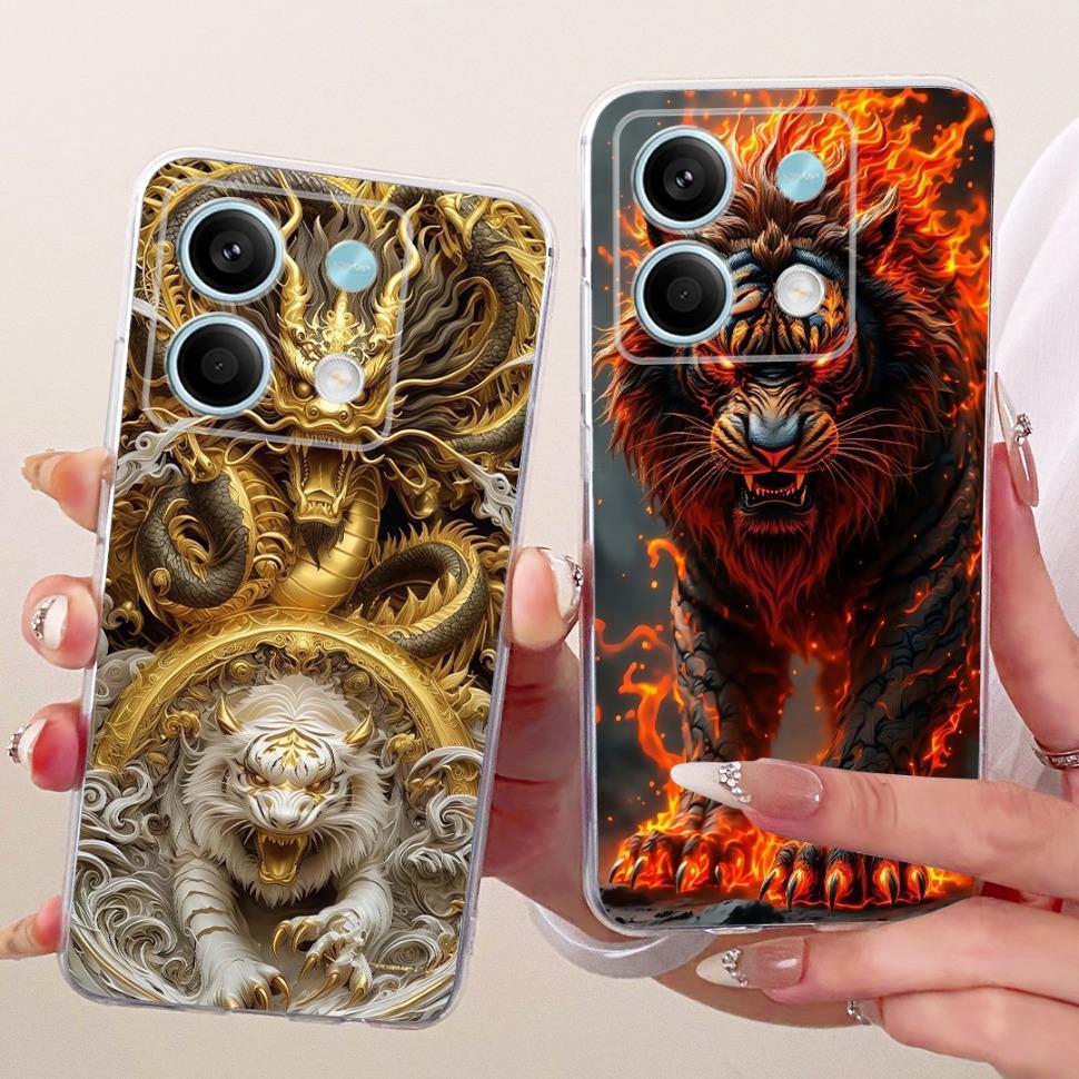Для Xiaomi Redmi Note 13 4G Чехол Крутой Тигр Лошадь Мягкий Силикон ТПУ Чехол для Телефона Для Redmi Note 13 Note13 4G 5G Задняя Крышка