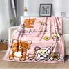 Мультяшный Rilakkuma Аниме Девочки Пледы Одеяло для Ребенка Поход Пикник Кровать Супер Мягкое Милое каваи Фланелевое Одеяло подарок на день рождения