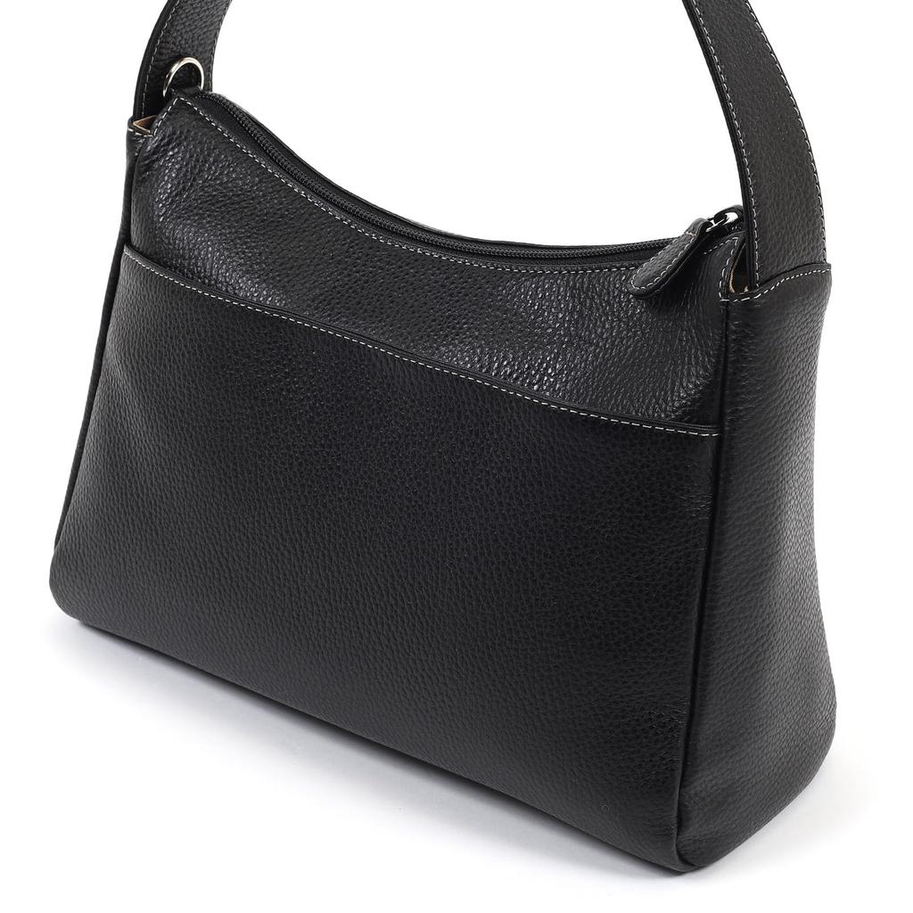 Сумка 2 в 1 с плечевым ремнем Бежевая строчка 15521 [Kitamura] полуплечевая Y-1377 Женская Черная/Песочная [Черный]