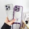 For iPhone 16 Pro Max Case Compatible with MagSafe Electroplating Edge TPU Phone Cover with Shoulder Strap