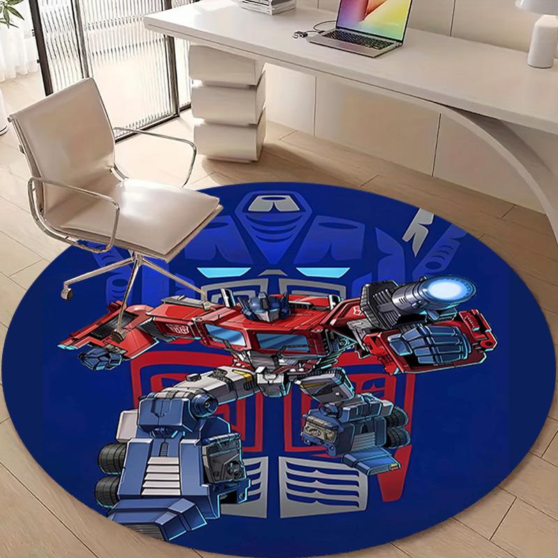 1pc Transformers1 Design Printed Area Round Carpet for Bedroom Living Room Home Decor Rugs Mat Non Slip Mat Rug for Bedside