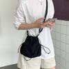 New Bucket Bag Pull Rope Pleated Nylon Casual Versatile Summer Shoulder Bag Women's Niche Messenger Bag