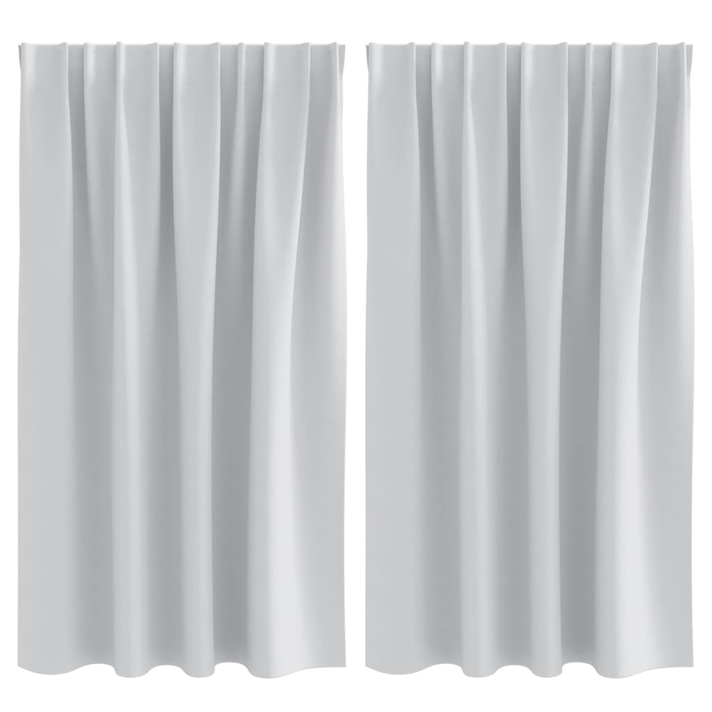 Blackout Curtains with Rings 2 pcs Light Grey
