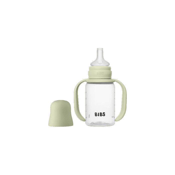 Biberon bébé - BIBS Tasse apprentissage - Embout rond - Silicone - 150 ml - Sage