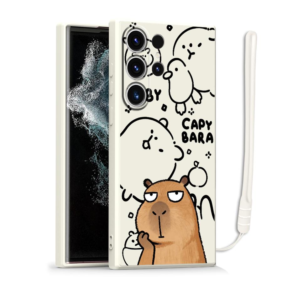Case for Samsung Galaxy S26 Note 20 10 Ultra S20 FE S22 S23 S21 Plus S25 Edge S24 Ultra Phone Cover Capybara Cartoon