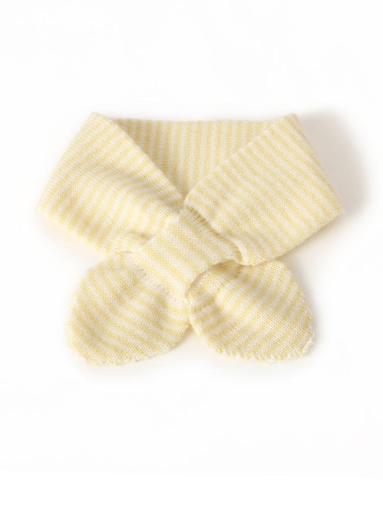 Women 100 Pure Cashmere Knitted Small Bowknot Scarf Neckerchief Thin Stripes Neck Warmer Ring Collar Female Boutique Small Accs