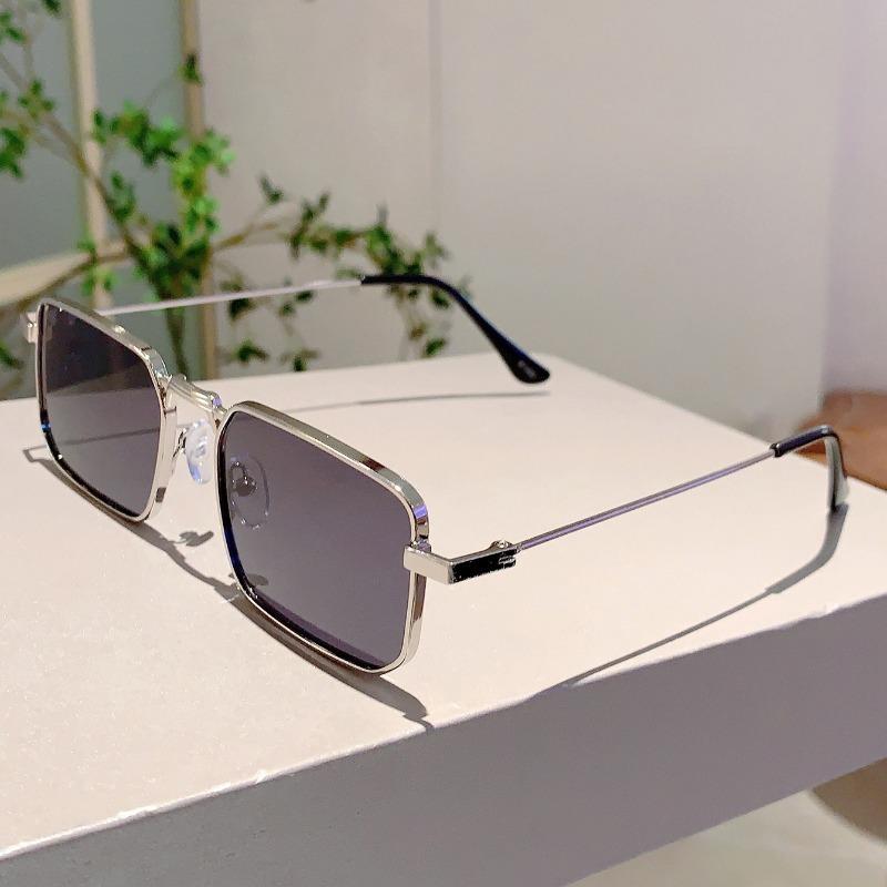 Ретро квадратная оправа Стимпанк металлический стиль Европейская и американская хип-хоп личность Пружинная дужка солнцезащитные очки