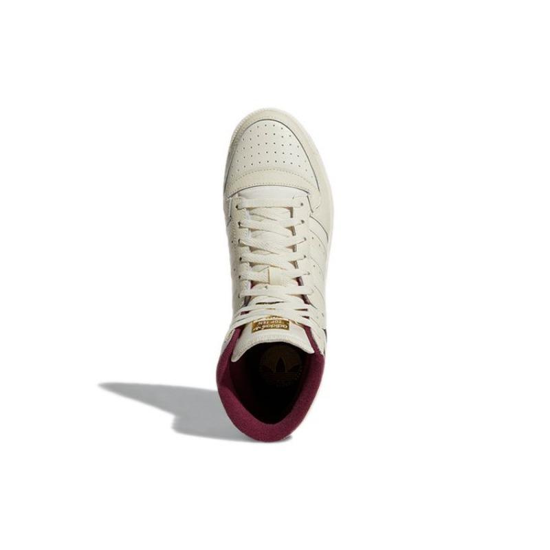 adidas Originals Топ-десять RB Ретро Кожаные Удобные Высокие Повседневные Ботинки Унисекс Слоновая кость Бордовый GZ8848