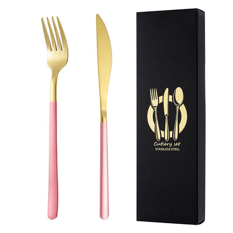 Подарочная коробка из нержавеющей стали 304, нож, ложка, палочки для еды, специальный набор, набор для приготовления пищи, семейная кухня, дорожный, полный набор, 2 шт.