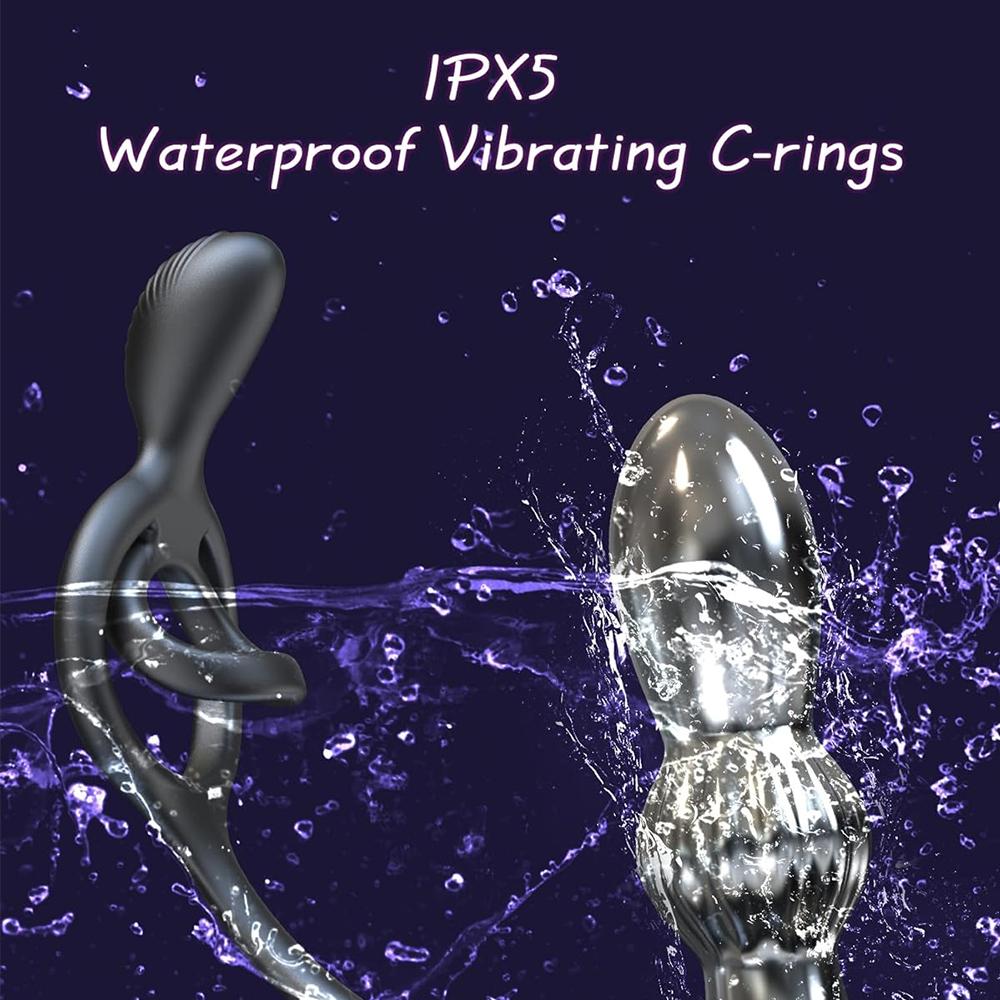 Вибрирующее кольцо для члена, массажер простаты, двойной мотор, вибратор для пары, металлическая анальная пробка, двойное кольцо для пениса, стимулятор клитора, секс-игрушки для взрослых для мужчин, пульт дистанционного управления