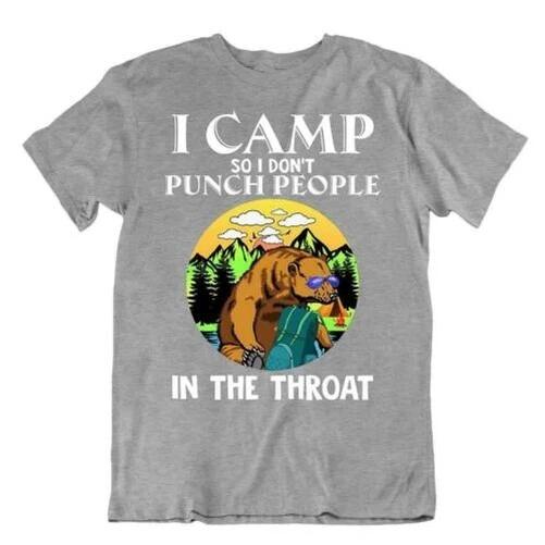 Camping Outside Trip T-Shirt Tee Cool Gift Cute Funny Outdoor Fresh Bear Punch