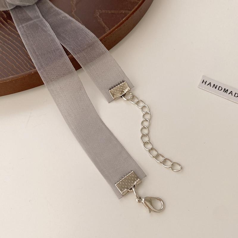 Organza Necklace Women Lace Neckline Flower Rose Necklace Party Sexy Jewelry