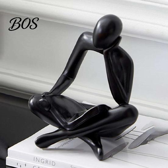 Gift For Art Lovers Modern Reading Figurine, Abstract Thinker Sculpture, Resin Small Book Decorative Ornament Statue for Living Room, Office